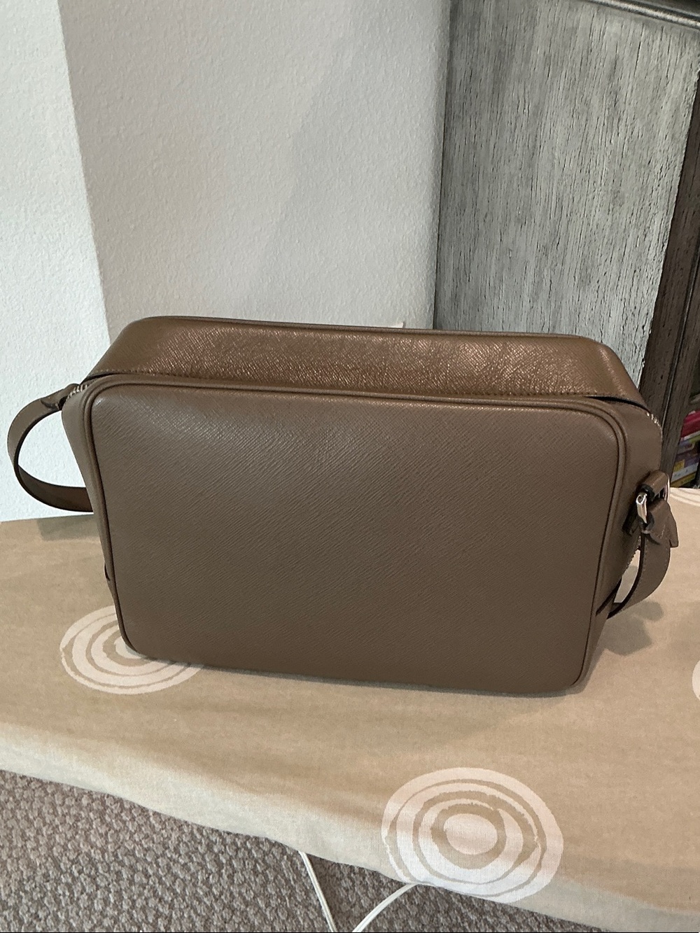 Mont Blanc Taupe Brown Satorial Leather Messenger Bag - Picture 4 of 14